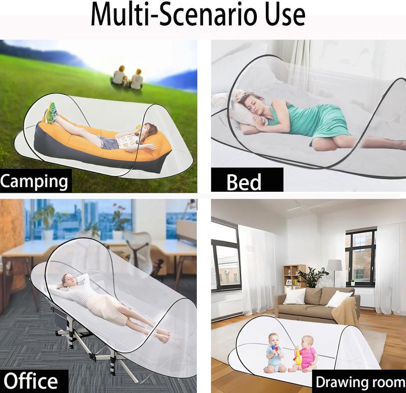 CMINGJ Large Pop Up Mosquito Tent, Portable Foldable Mosquito Net for Bed Camping Travel Patio，Mosquito Net for Adults Baby (78 * 31 * 22inch) (Black Fixed Size) - Image 4